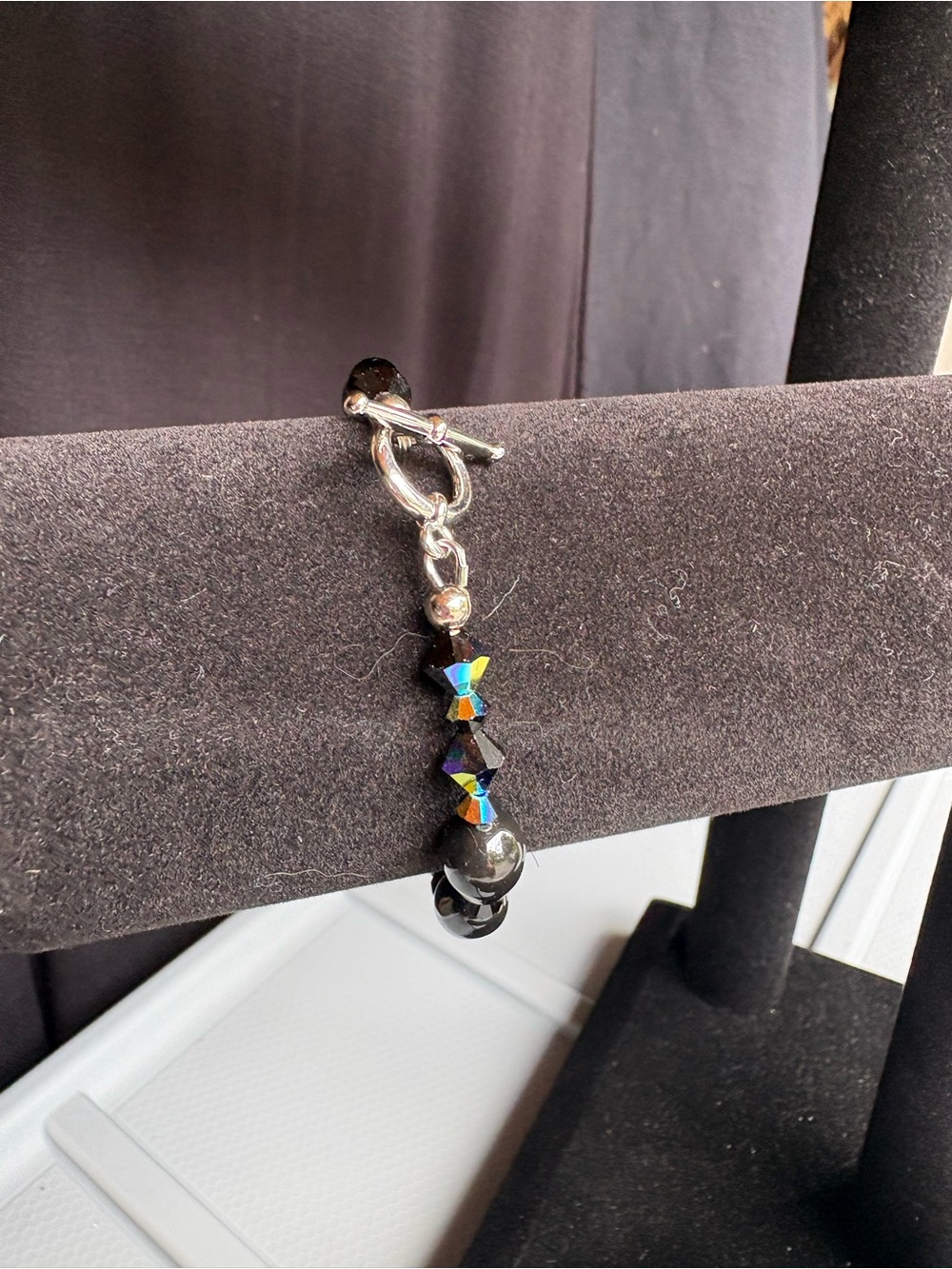 Touchstone Crystal Black Crystal Bead Bracelet